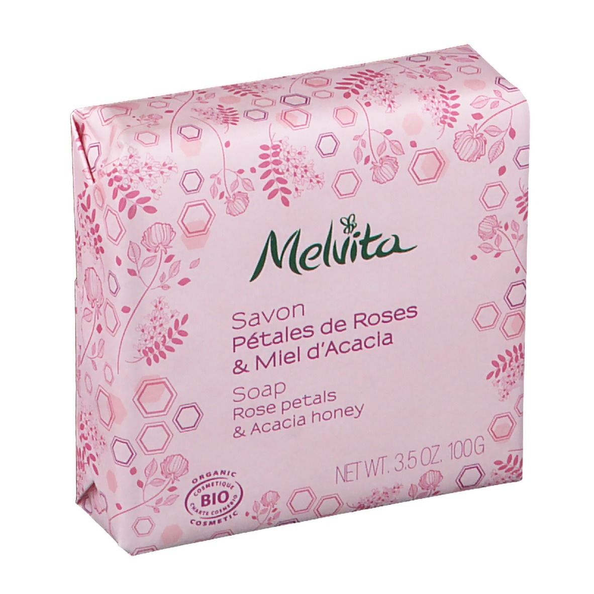 Melvita Savon Rose et Miel d'Acacia Bio