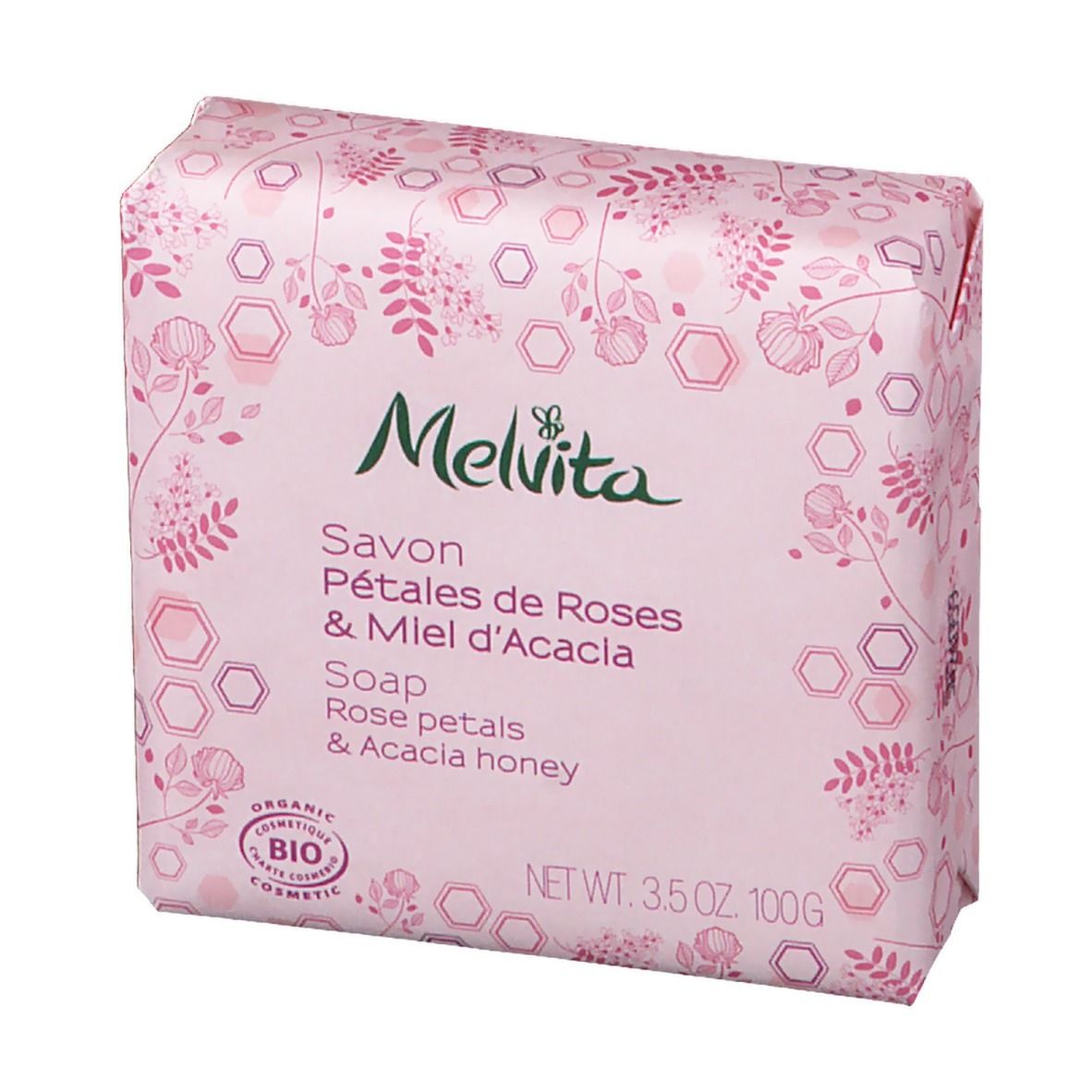 Melvita Savon Rose et Miel d'Acacia Bio