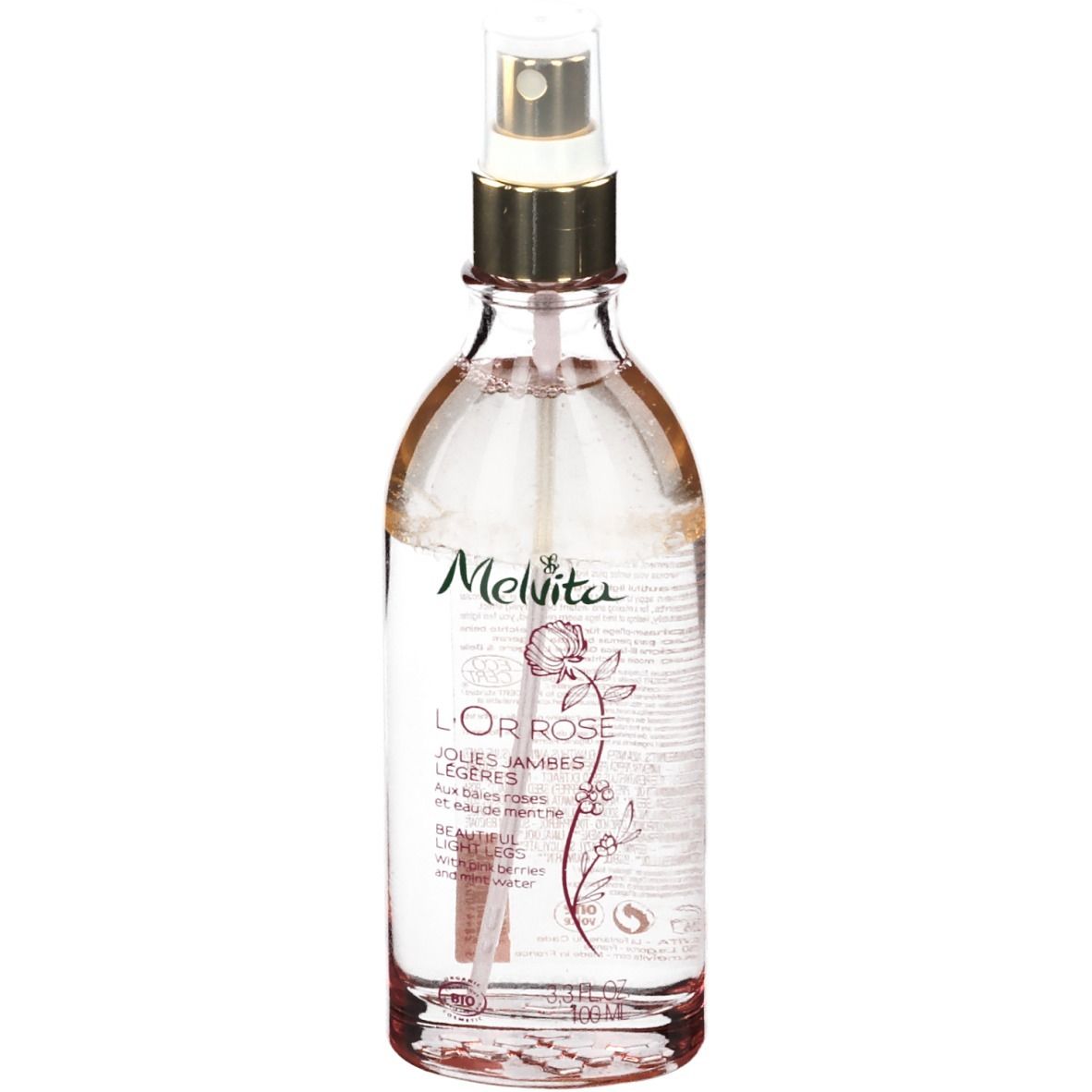 Melvita L'Or Rose Duo Huile et Eau Jambes légères Bio