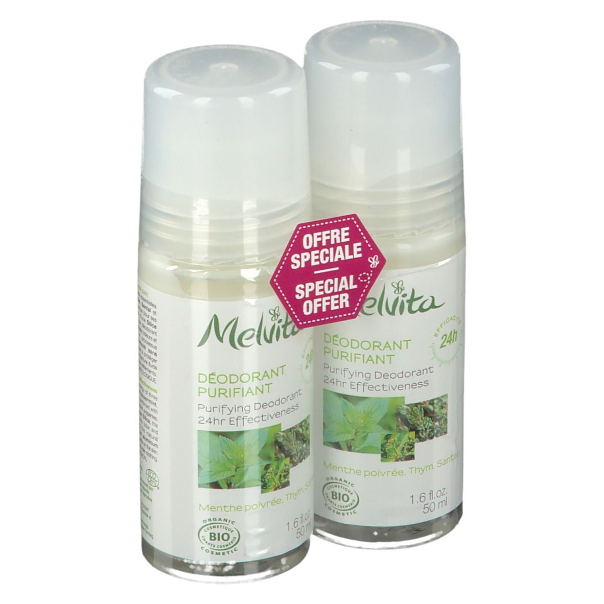 Melvita Les Essentiels Déodorant efficacité 24H Bio Roll-On