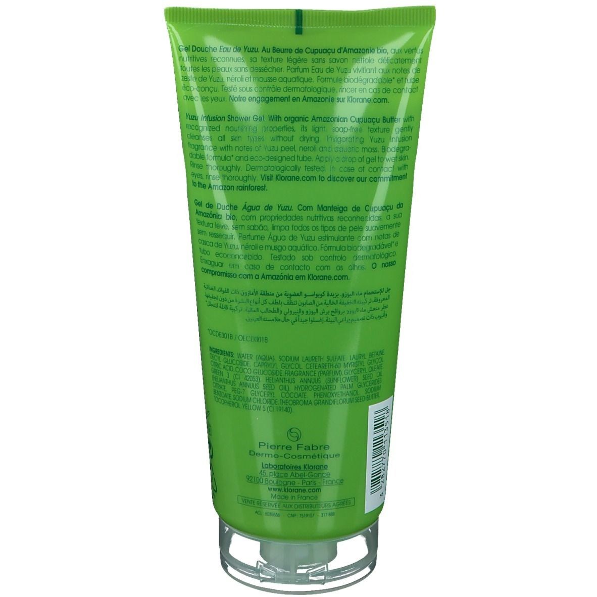 KLORANE Gel douche Eau de Yuzu