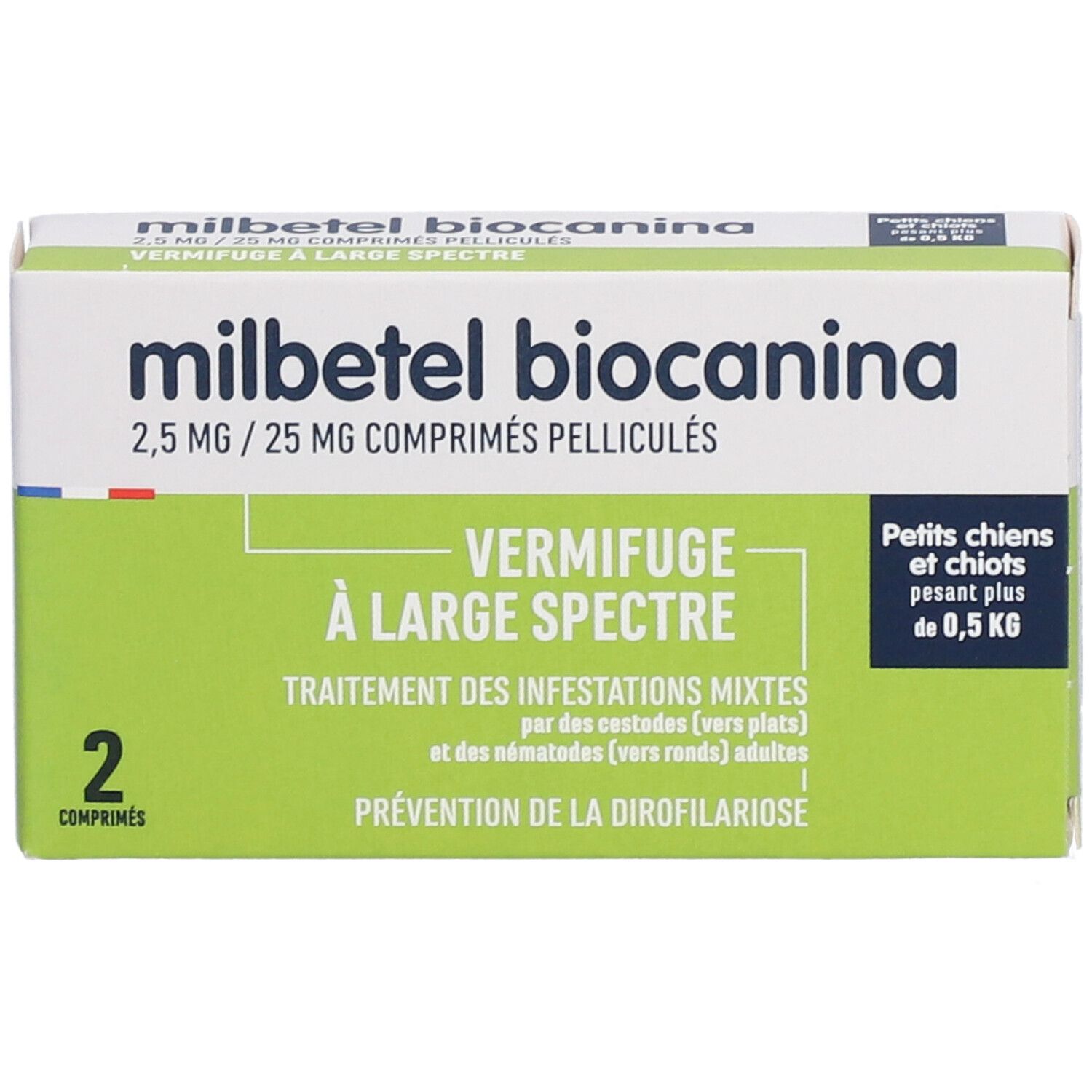 Biocanina Milbetel Vermifuge Petit Chien et Chiot de 0,5 à 10kg 2 comprimés