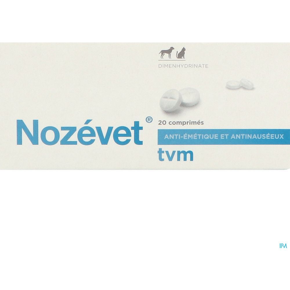 Nozevet, Comprimé antinauséeux pour chien et chat, bt 20