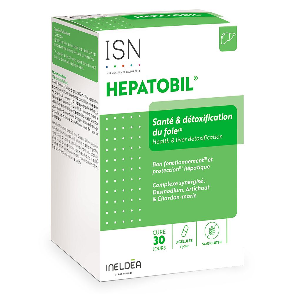 HEPATOBIL - Gélule, complément alimentaire à base de Desmodium, Artichaut et Chardon Marie