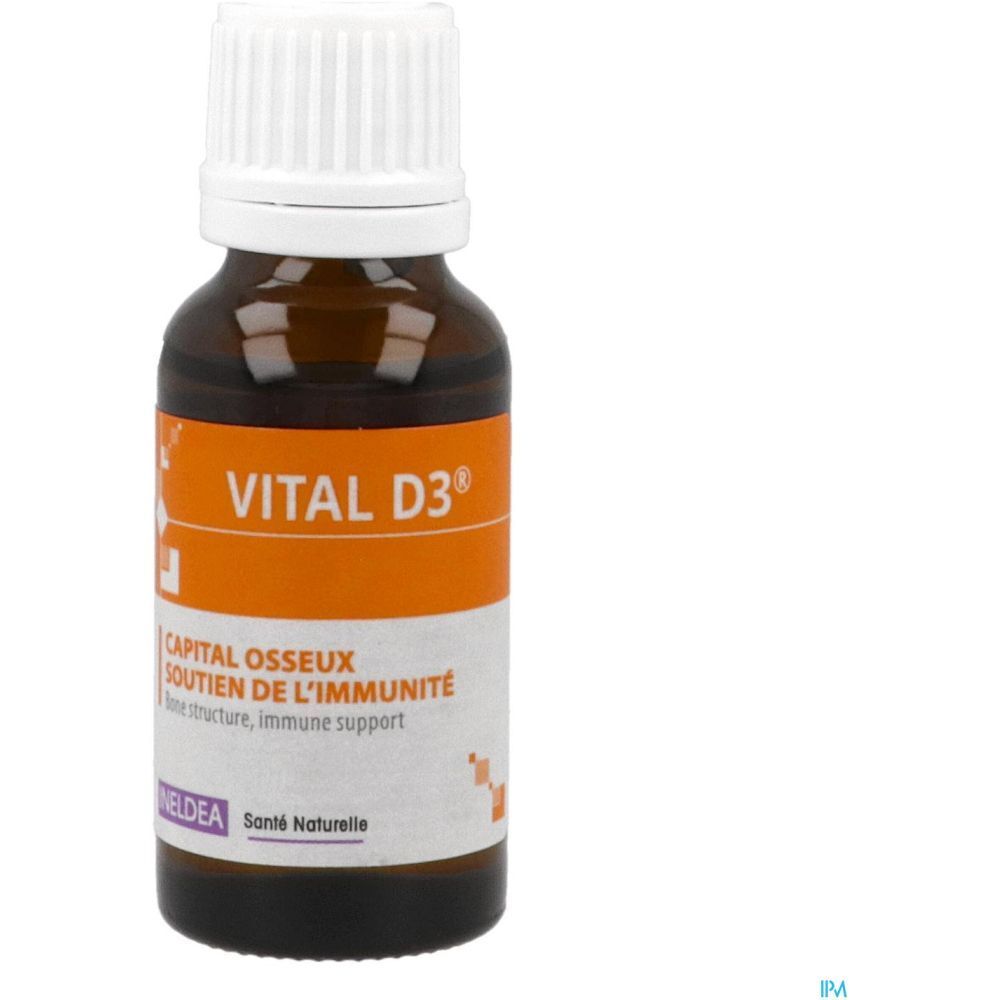 Vital D3, Goutte buvable, complément alimentaire à base de vitamine D3 d'origine naturelle