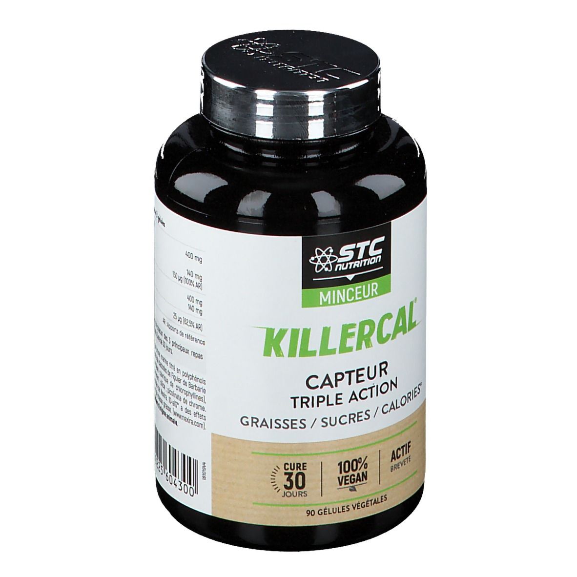 Flacon KILLERCAL avec étiquette et informations nutritionnelles.