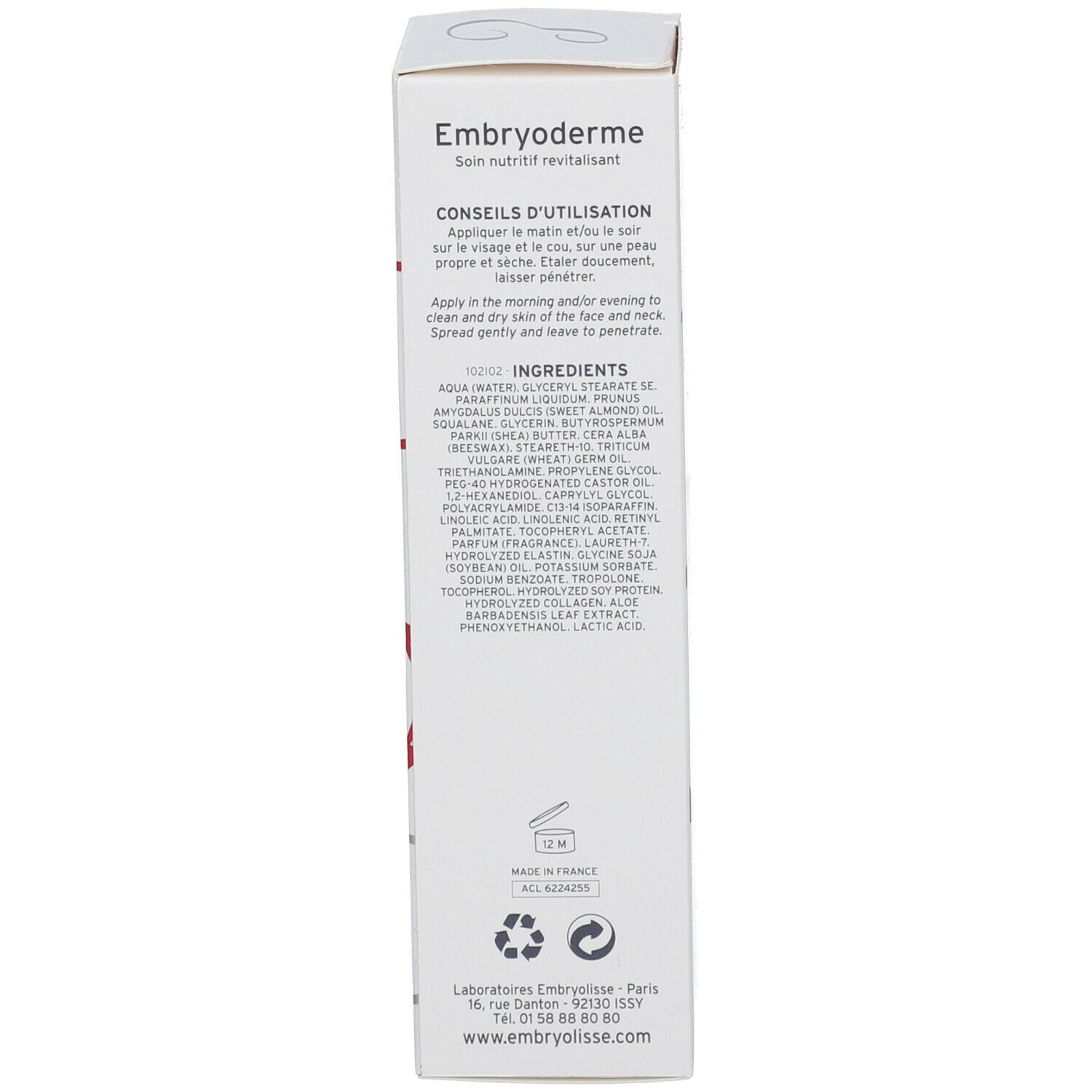 Embryolisse Embryoderme Soin Nutritif Revitalisant
