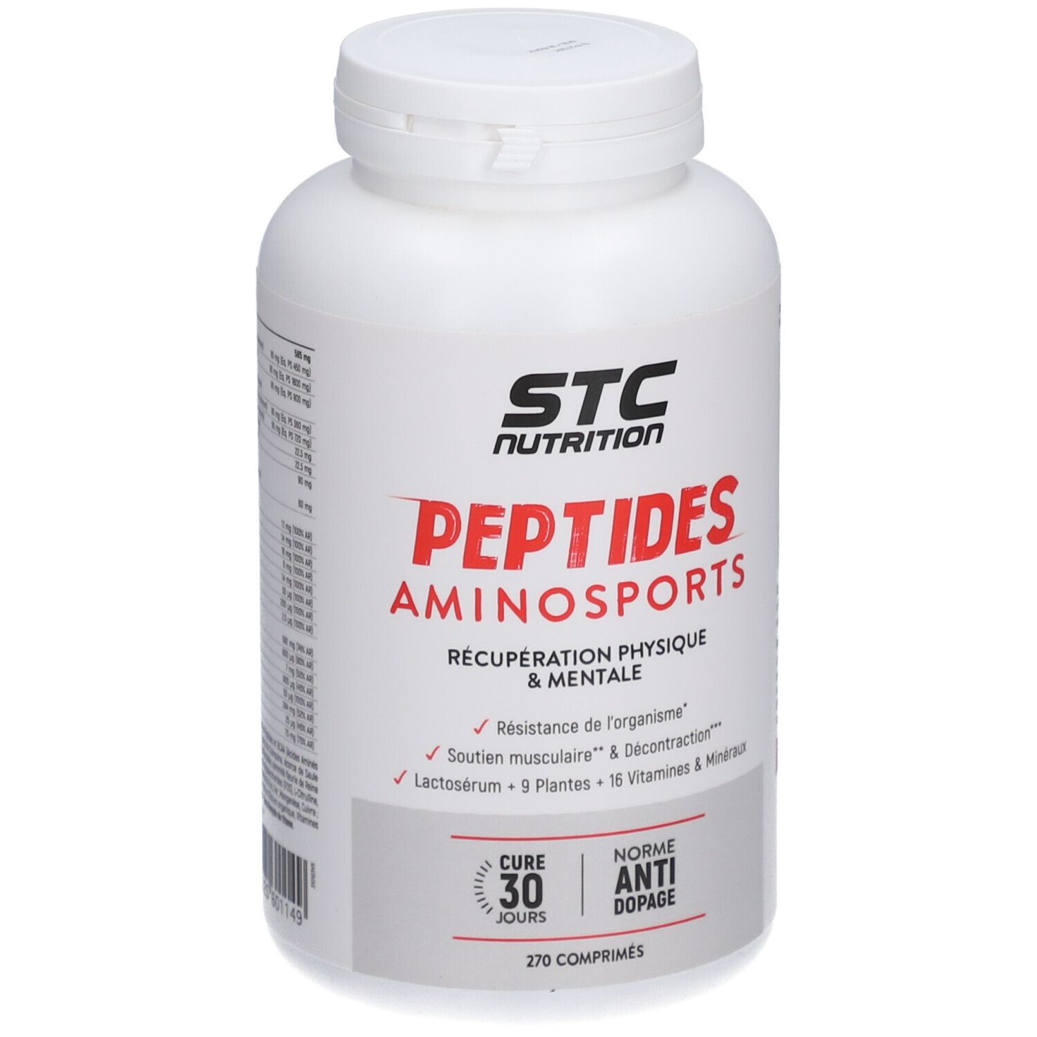 Pot blanc STC NUTRITION Peptides Aminosports, 270 comprimés.