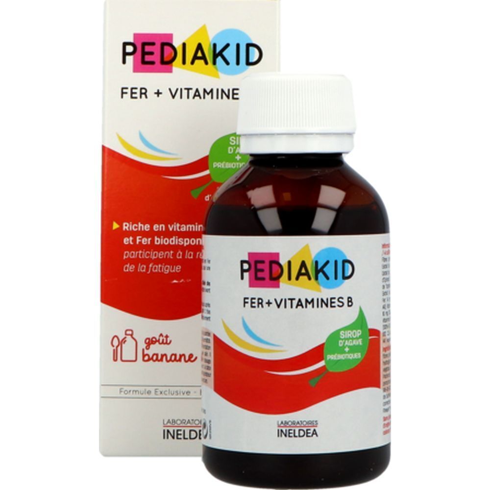 Pediakid Fer + Vitamines B, Sirop, complément alimentaire aux plantes, vitamines et minéra