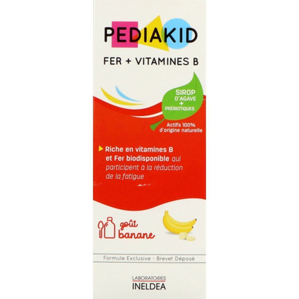 Pediakid Fer + Vitamines B, Sirop, complément alimentaire aux plantes, vitamines et minéra