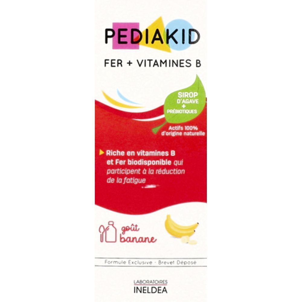 Pediakid Fer + Vitamines B, Sirop, complément alimentaire aux plantes, vitamines et minéra