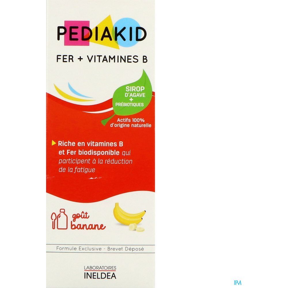 Pediakid Fer + Vitamines B, Sirop, complément alimentaire aux plantes, vitamines et minéra