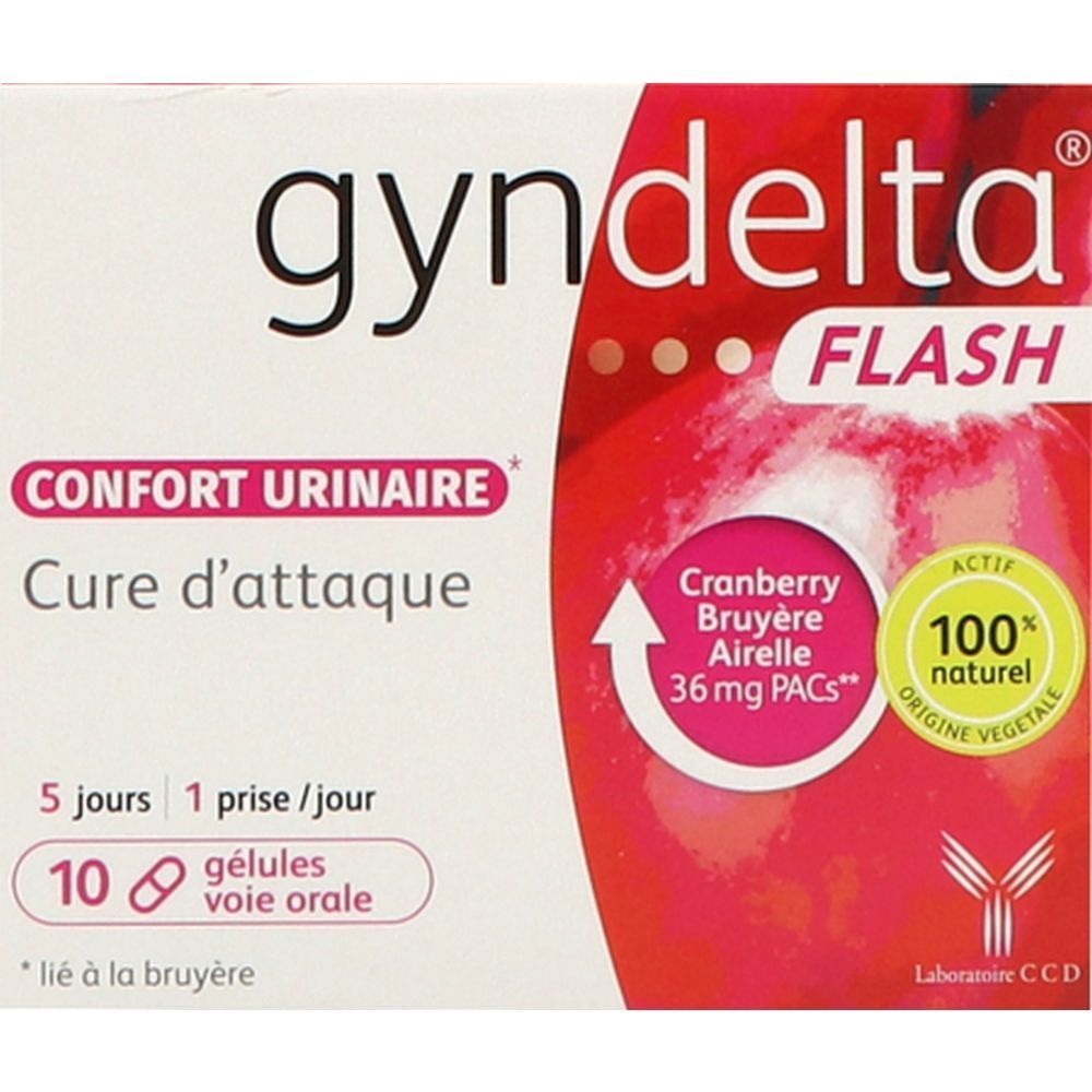 Gyndelta Flash, Gélule, complément alimentaire à visée urinaire, bt 10