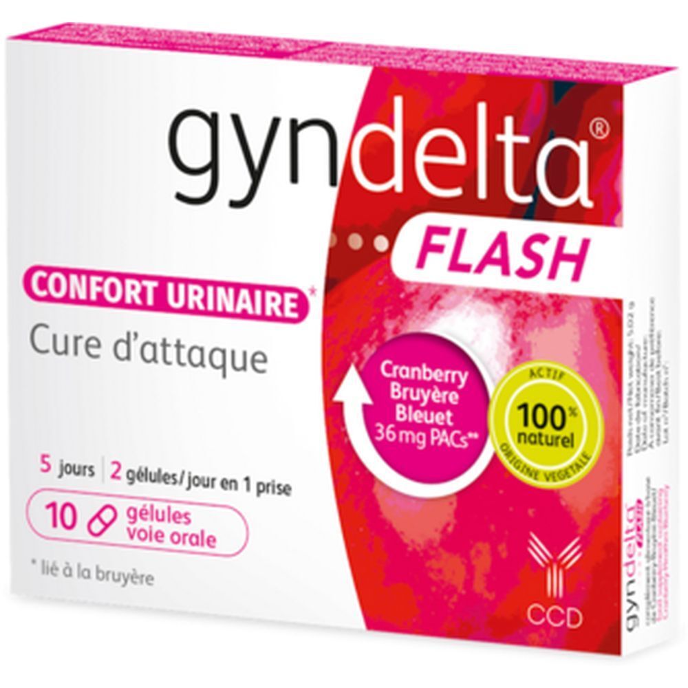 Gyndelta Flash, Gélule, complément alimentaire à visée urinaire, bt 10