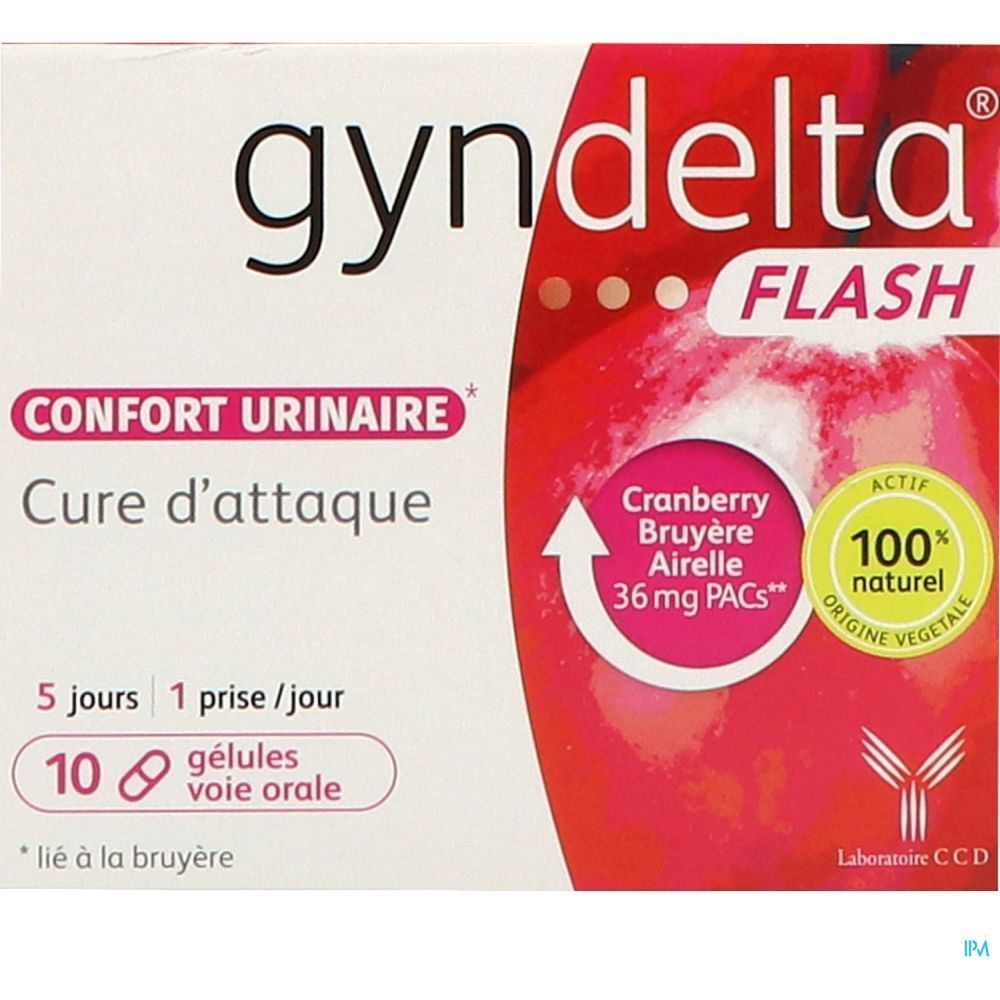 Gyndelta Flash, Gélule, complément alimentaire à visée urinaire, bt 10