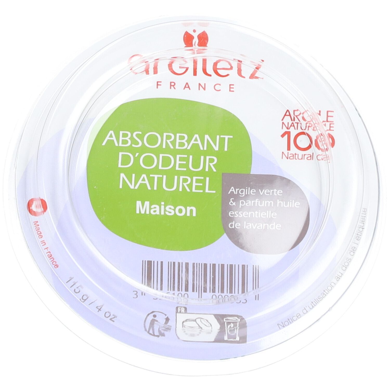 Argiletz Absorbant d'odeurs naturel maison lavande Argiletz - 115 g