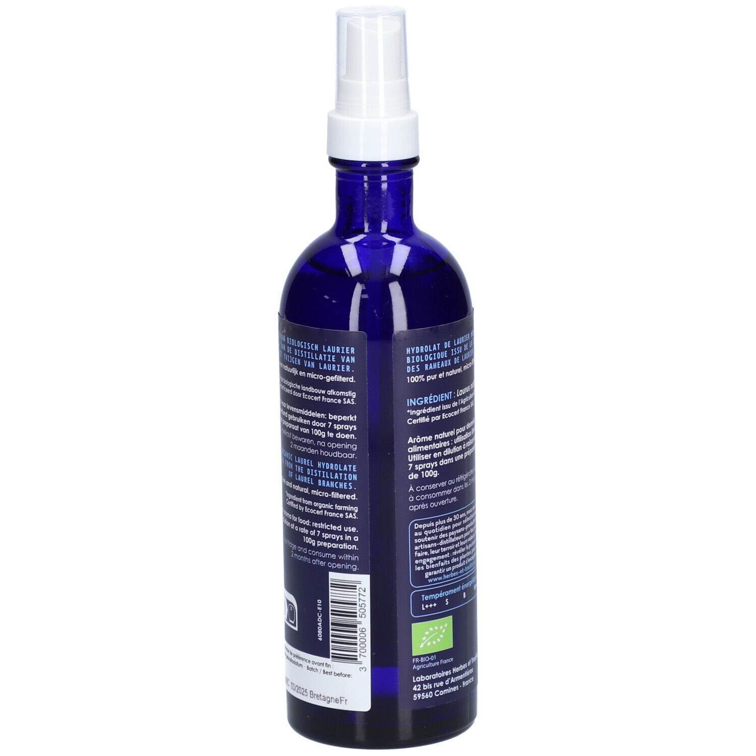 HERBES ET TRADITIONS HYDROLAT - LAURIER NOBLE BIO