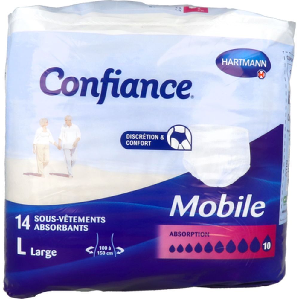 CONFIANCE MOBILE ABSORPTION 10 - Slip absorbant jetable pour incontinence urinaire, adulte