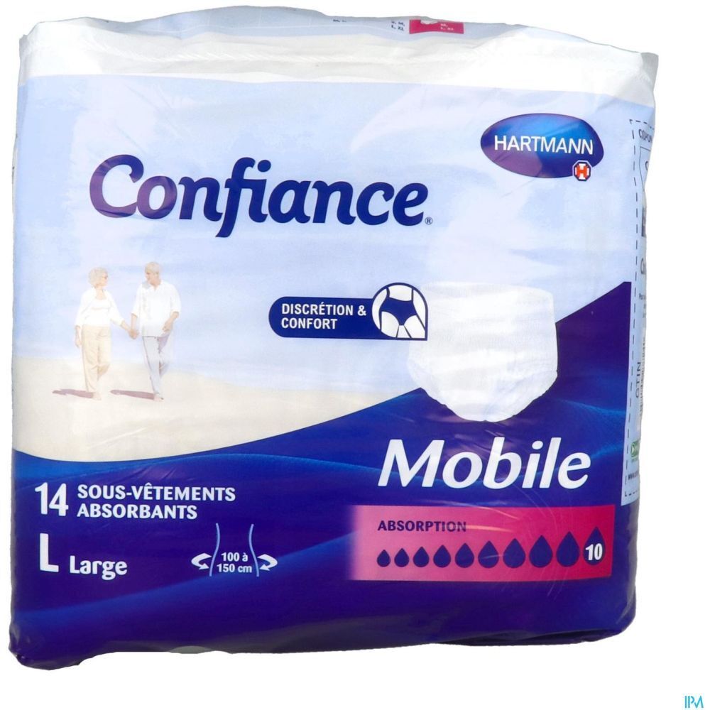 CONFIANCE MOBILE ABSORPTION 10 - Slip absorbant jetable pour incontinence urinaire, adulte