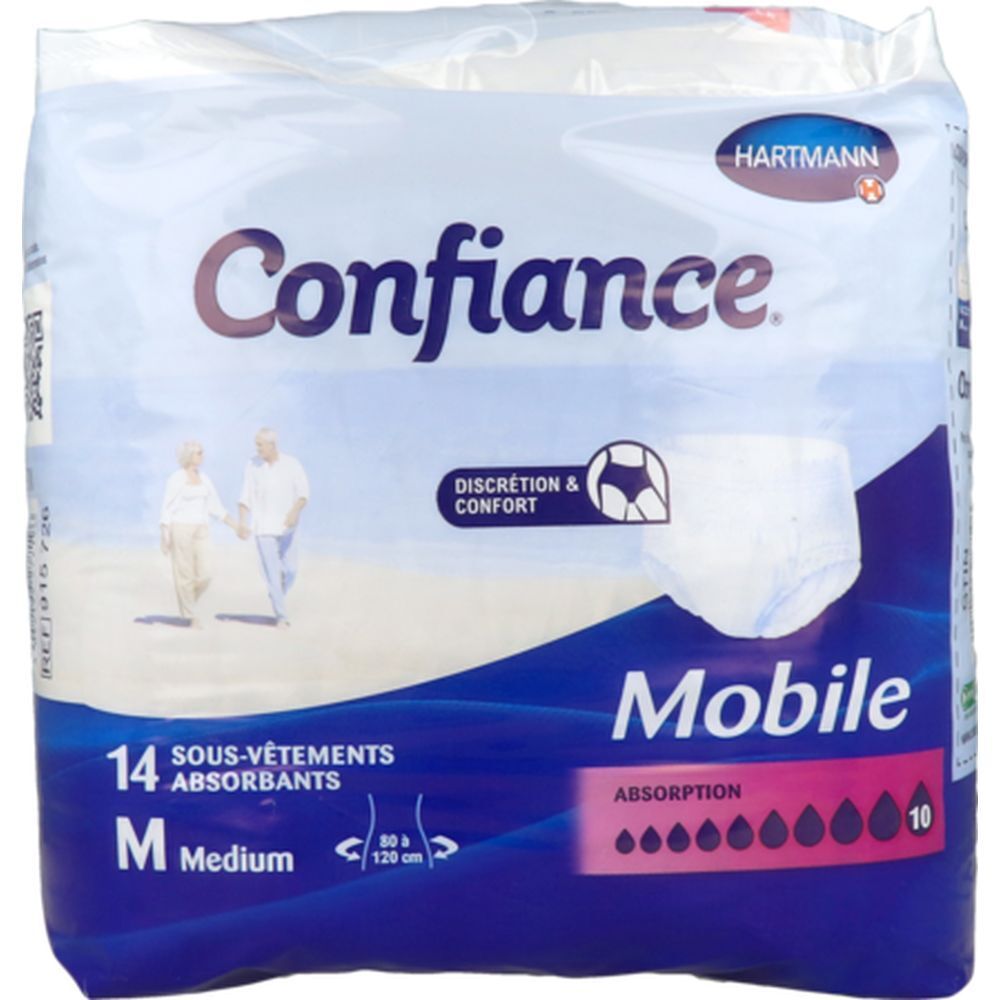 CONFIANCE MOBILE ABSORPTION 10 - Slip absorbant jetable pour incontinence urinaire, adulte