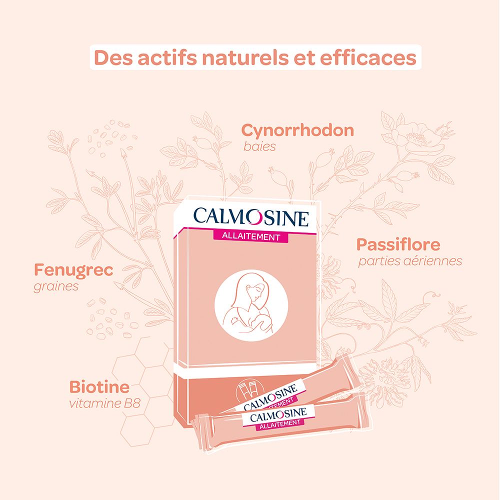 Calmosine - Allaitement - Fenugrec, Passiflore, Magnésium - 14 dosettes