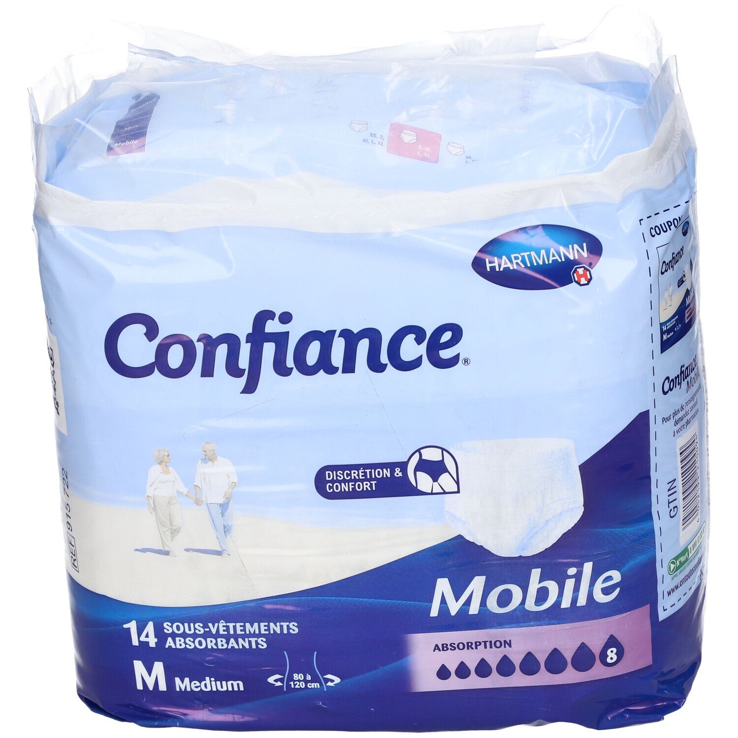 Confiance Mobile Sous-vêtements absorbants Absorption 8 Taille M