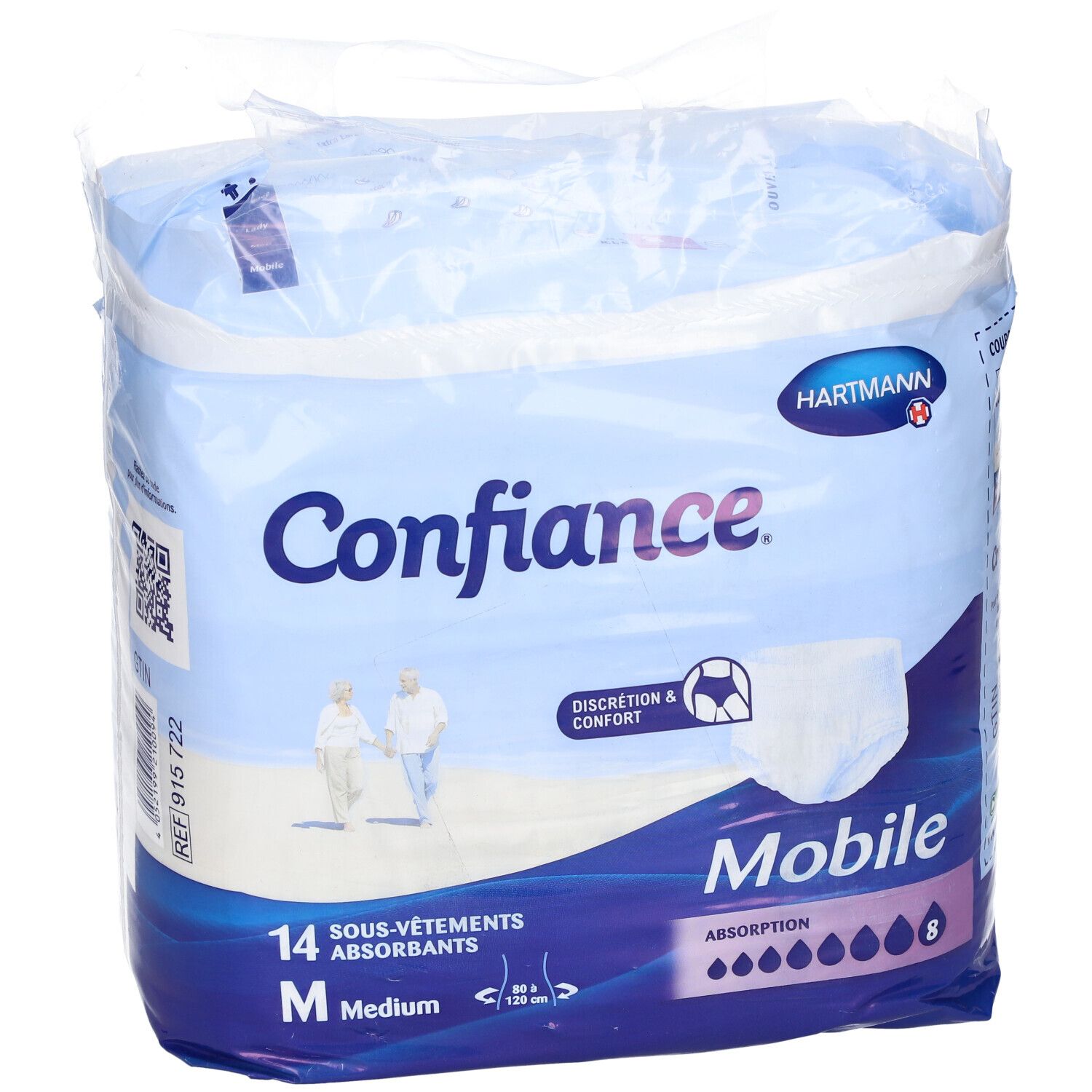 Confiance Mobile Sous-vêtements absorbants Absorption 8 Taille M