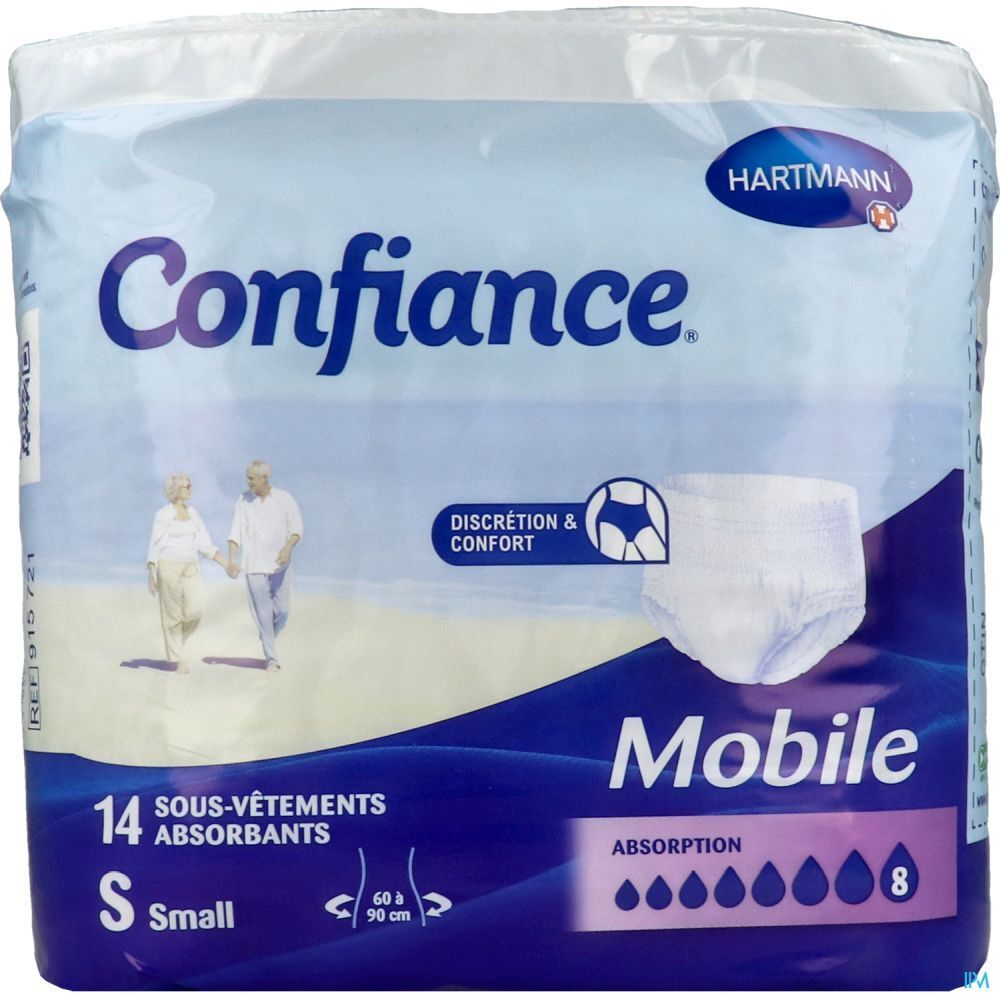 CONFIANCE MOBILE ABSORPTION 8 - Slip absorbant jetable pour incontinence urinaire, adulte.