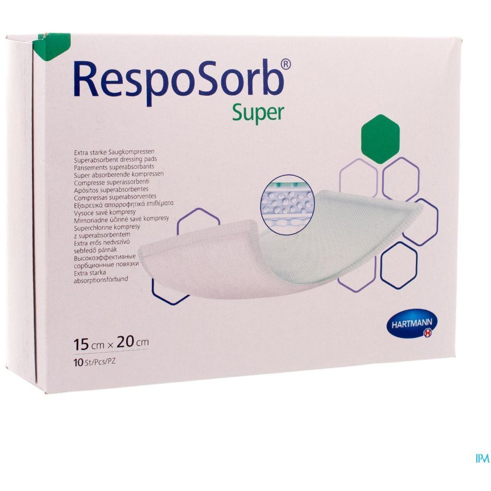 Hartmann RespoSorb® Super Pansement superabsorbant 15 x 20 cm