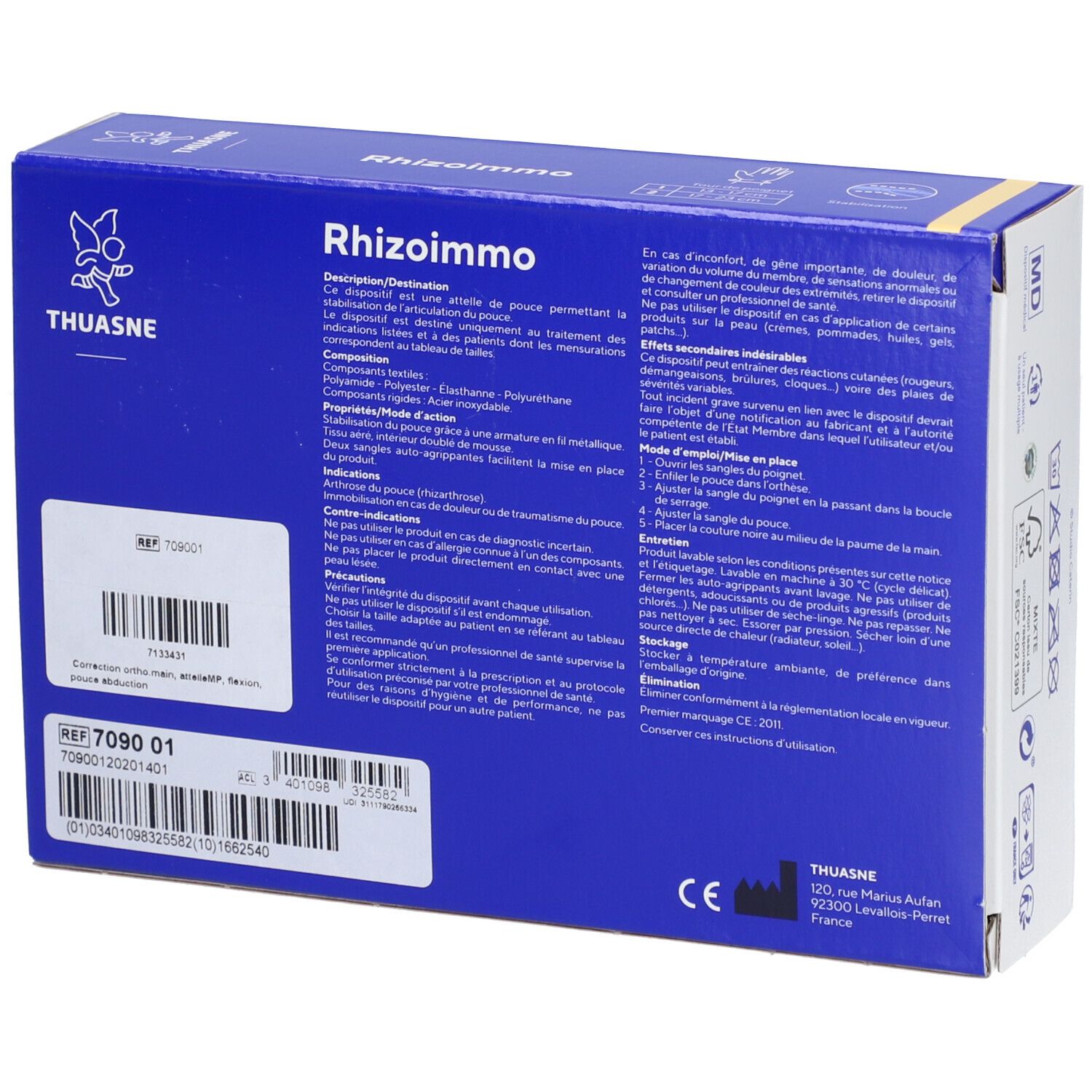 RHIZOIMMO - Orthèse de pouce statique d'immobilisation. droite, taille 2 - unité