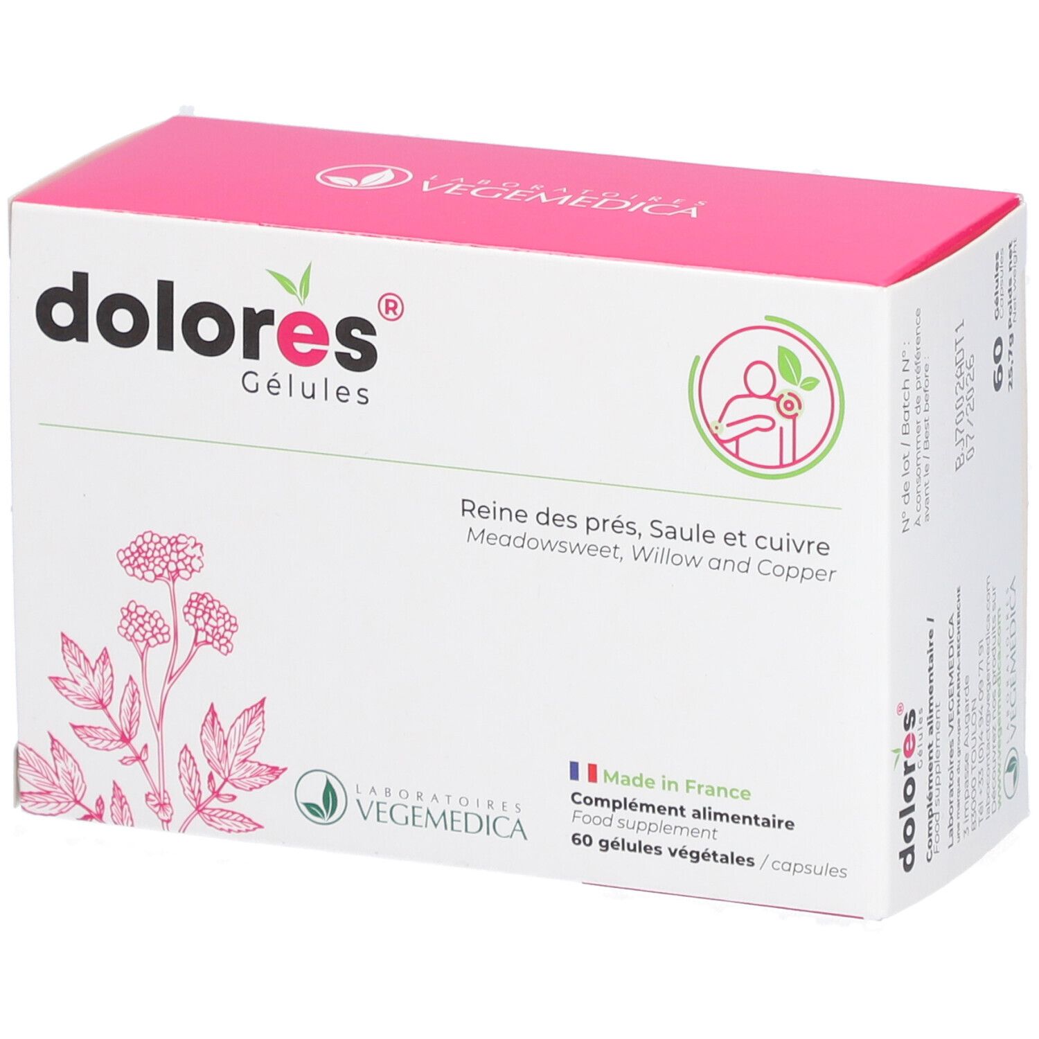 DOLORÈS® Gélules Reine des prés, Saule et cuivre