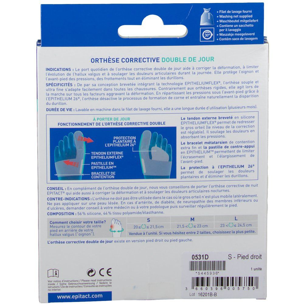 epitact® Orthèse corrective double jour droite S