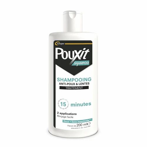 POUXIT - Shampooing anti-poux et lentes - Agit en 2 applications de 15 minutes1 - Traitement du cuir chevelu - 200 ml