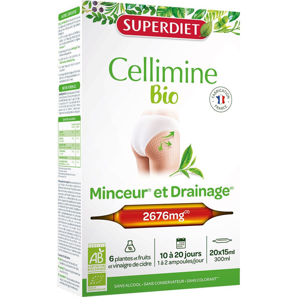SUPERDIET Cellimine Bio - 20 ampoules de 15 ml