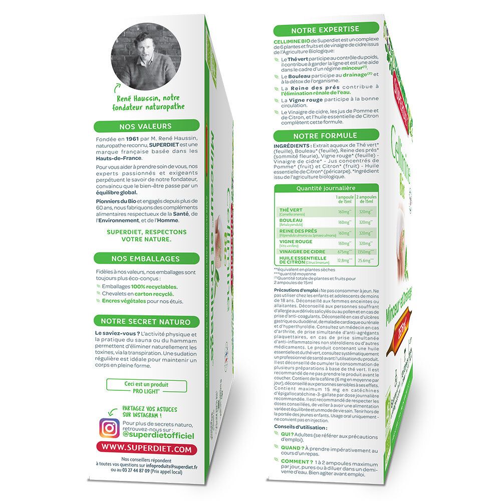 SUPERDIET Cellimine Bio - 20 ampoules de 15 ml