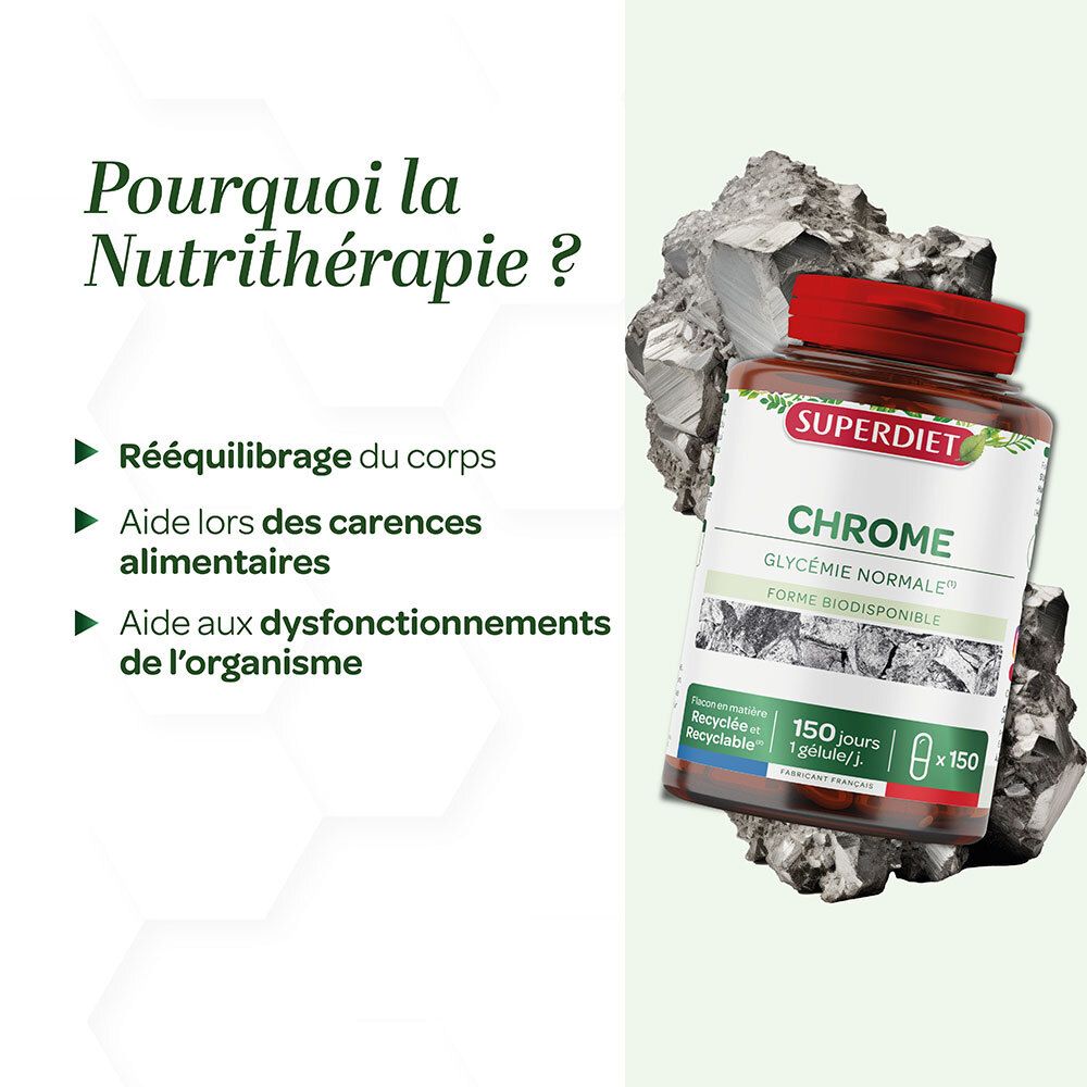 SUPERDIET Picolinate De Chrome - 150 gélules