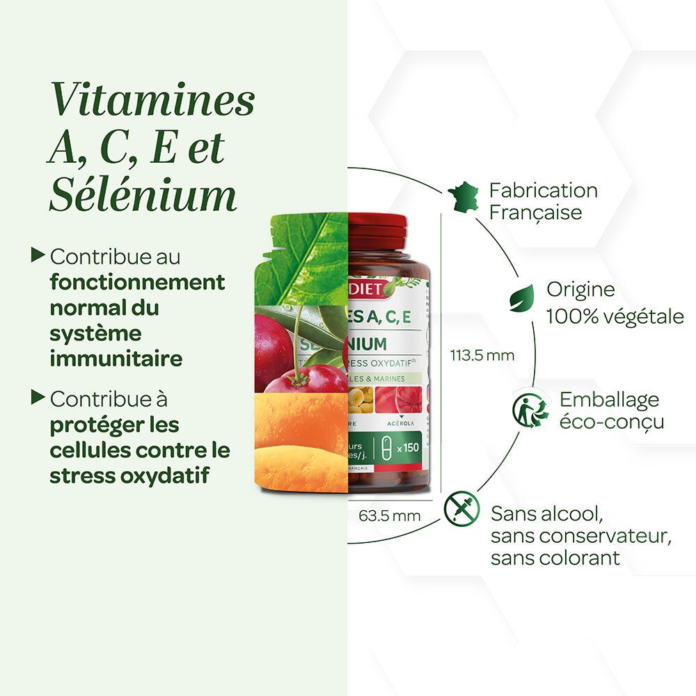 SUPER DIET Complexe Vitamines A, C, E et Sélénium