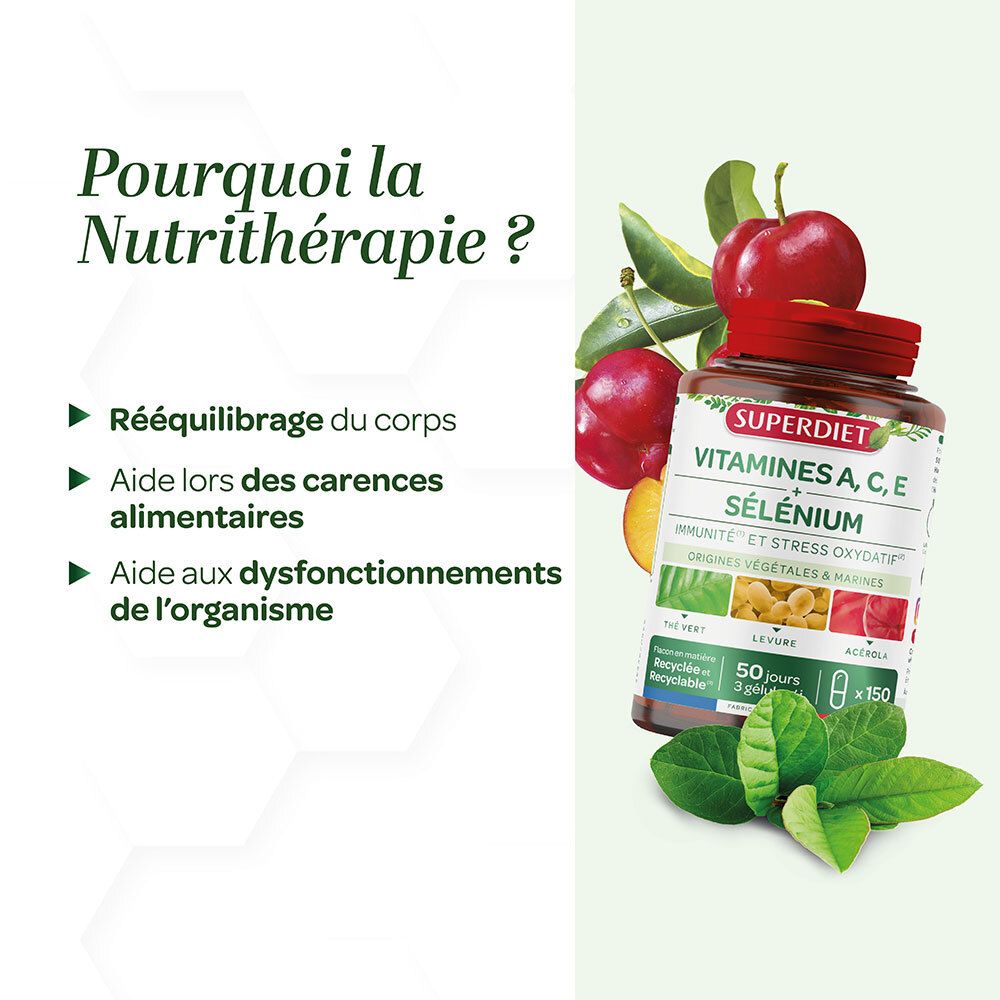 SUPER DIET Complexe Vitamines A, C, E et Sélénium