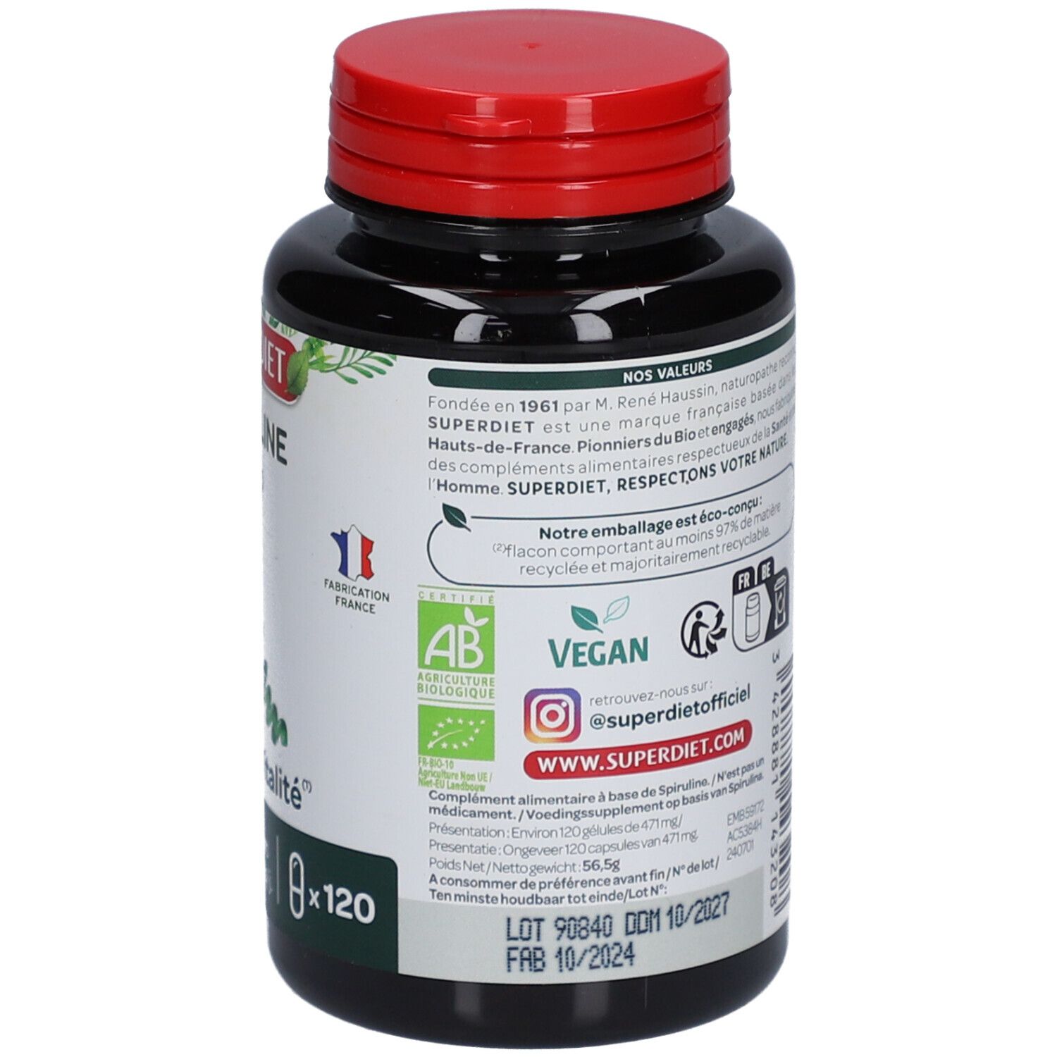 SPIRULINE BIO -120 gélules