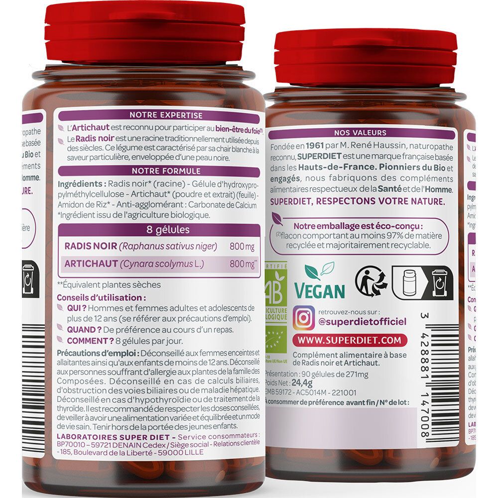 SUPERDIET Radis Noir - Artichaut Bio