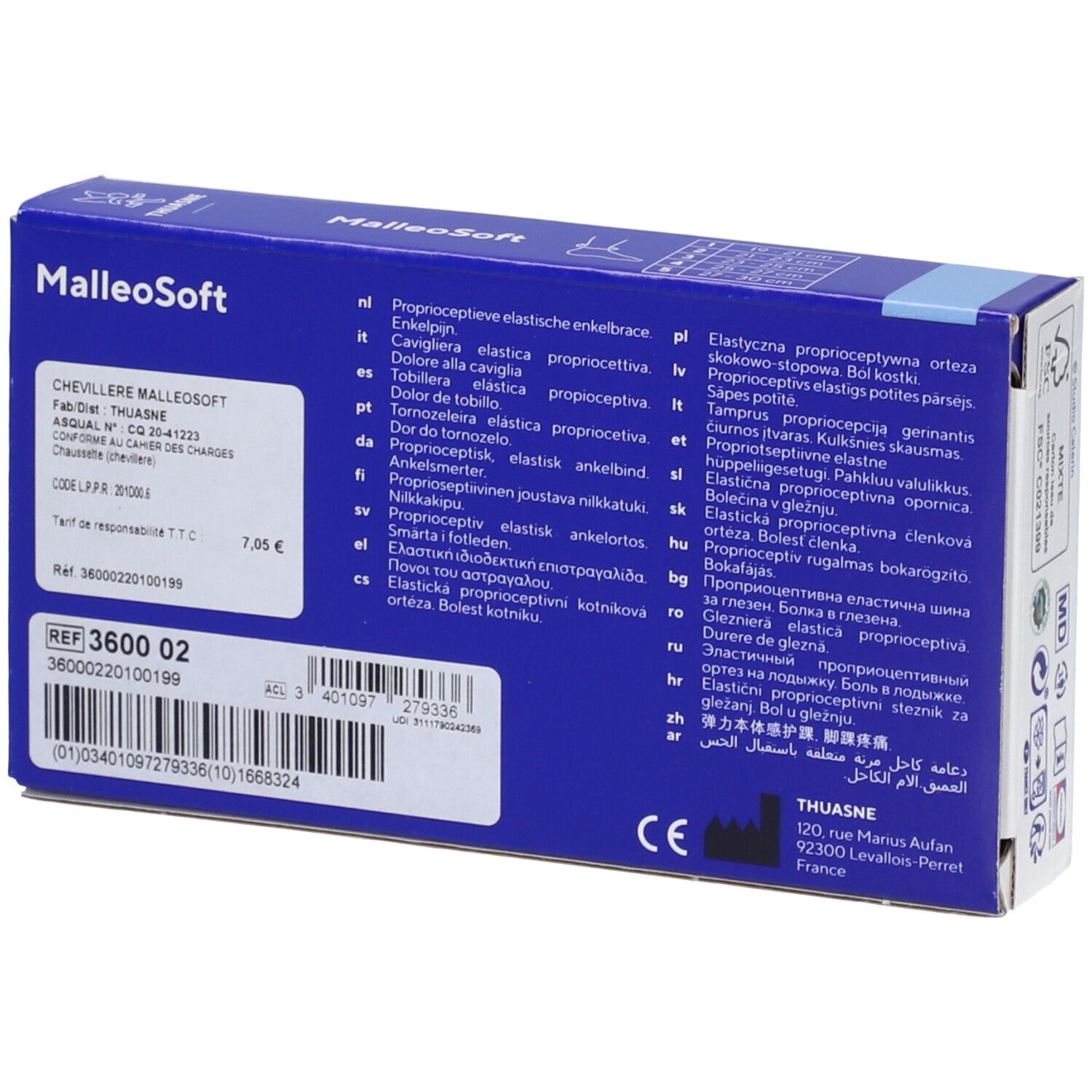 MALLEOSOFT - Chevillère de contention, classe 2, fine taille 1 19-21 cm