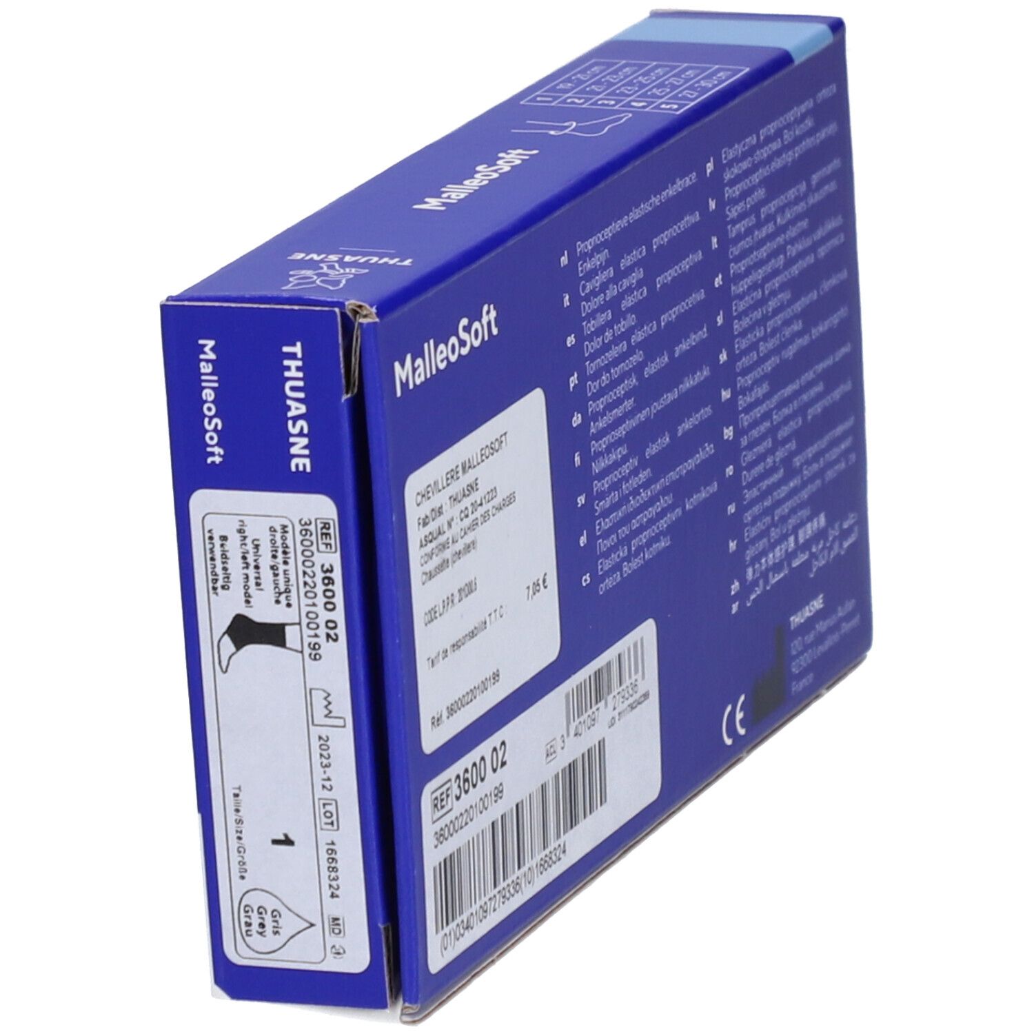 MALLEOSOFT - Chevillère de contention, classe 2, fine taille 1 19-21 cm