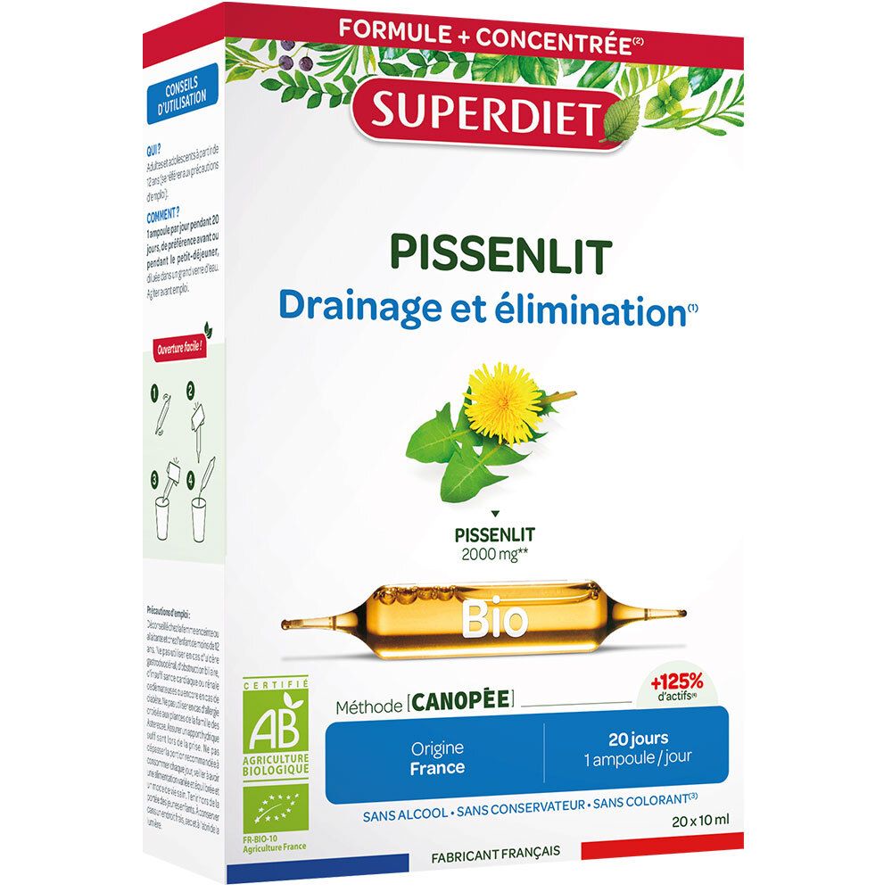 SUPER DIET Pissenlit Elimination Bio Ampoule