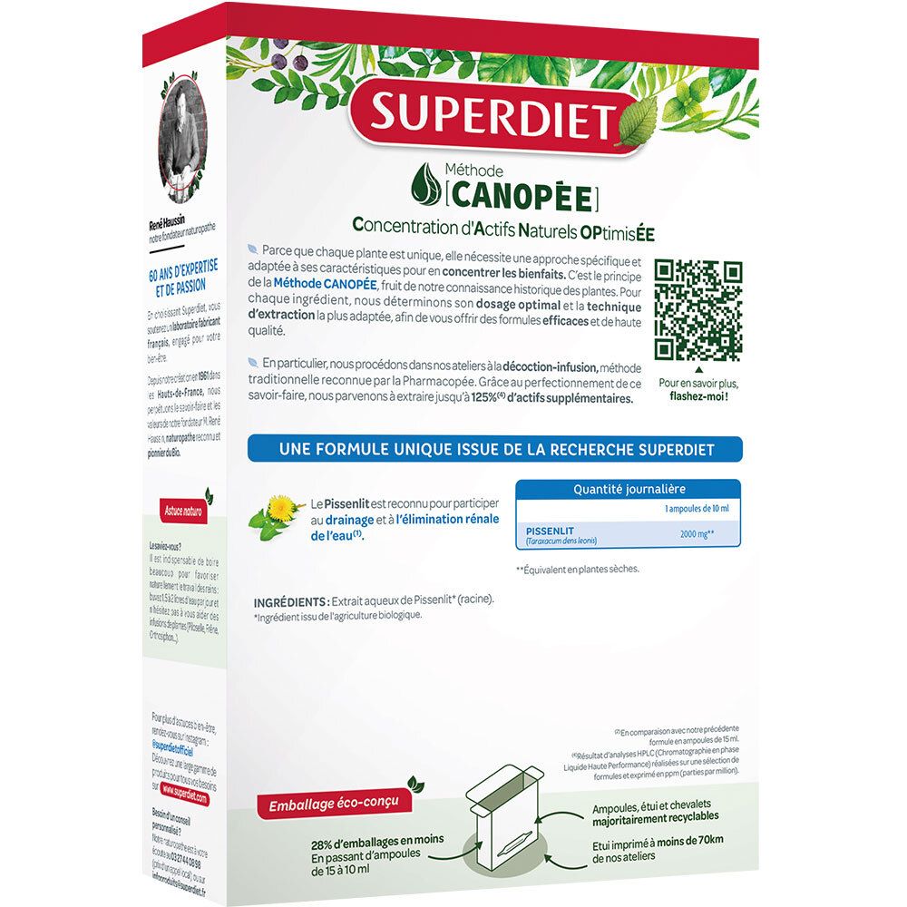 SUPER DIET Pissenlit Elimination Bio Ampoule
