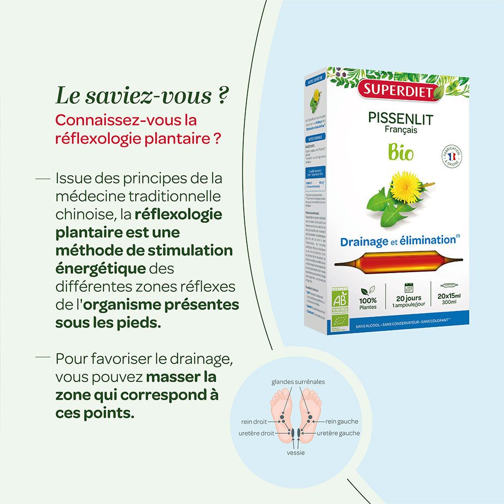 SUPER DIET Pissenlit Elimination Bio Ampoule