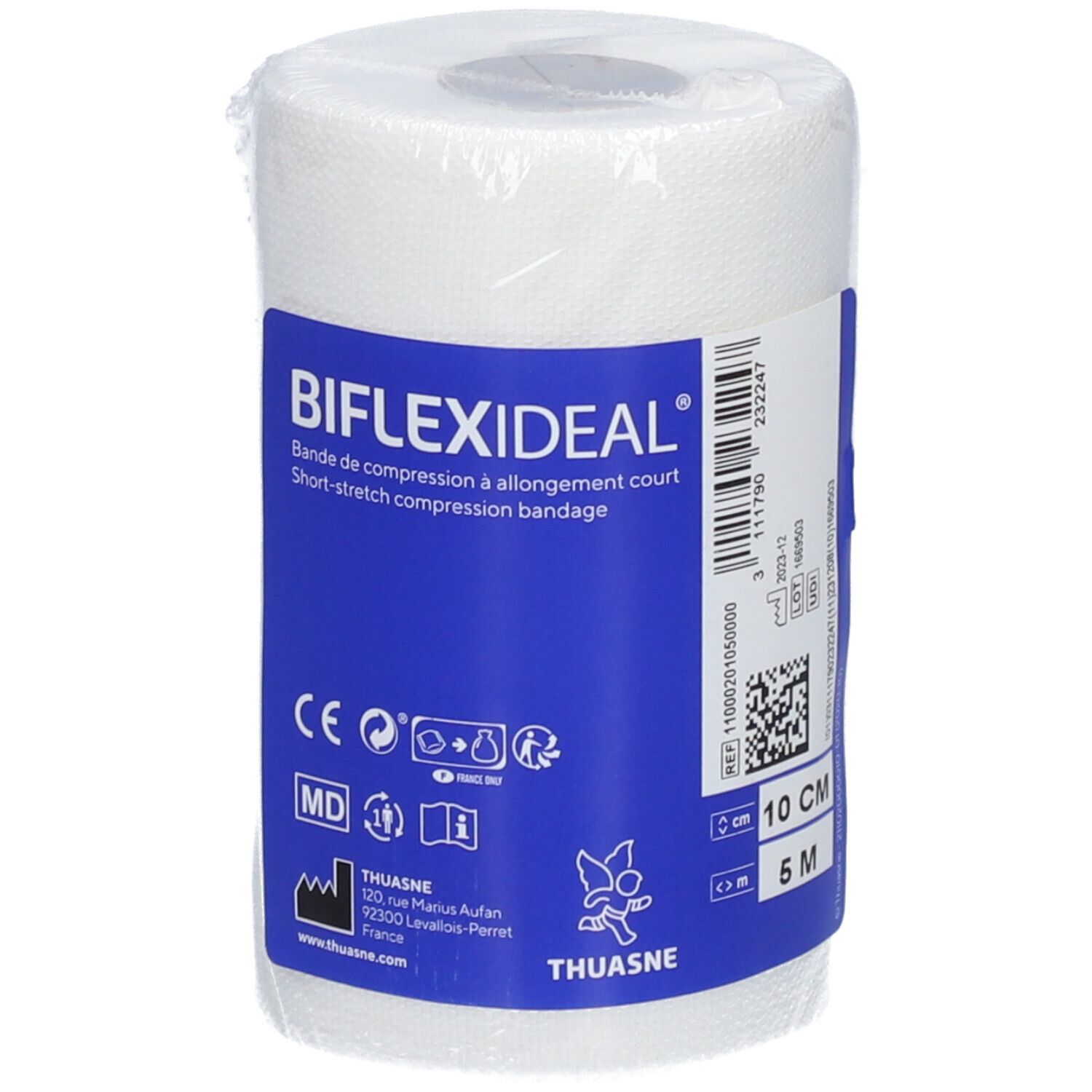 BIFLEXIDEAL - Bande de compression élastique 1 sens, allongement court. 5 m x 10 cm