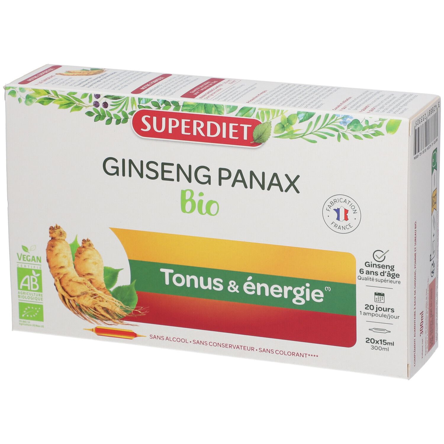 SUPER DIET Ginseng Panax Bio Ampoule 20 pc(s) Redcare Pharmacie