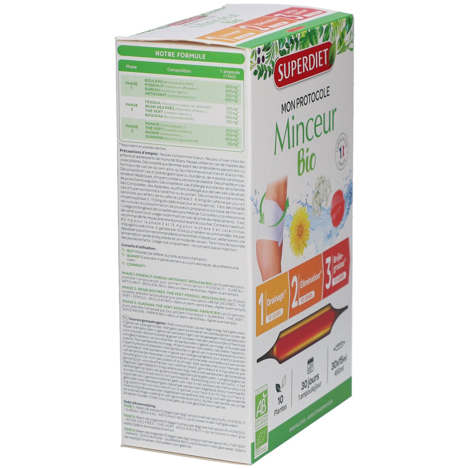 PROTOCOLE MINCEUR BIO - 30 ampoules de 15ml