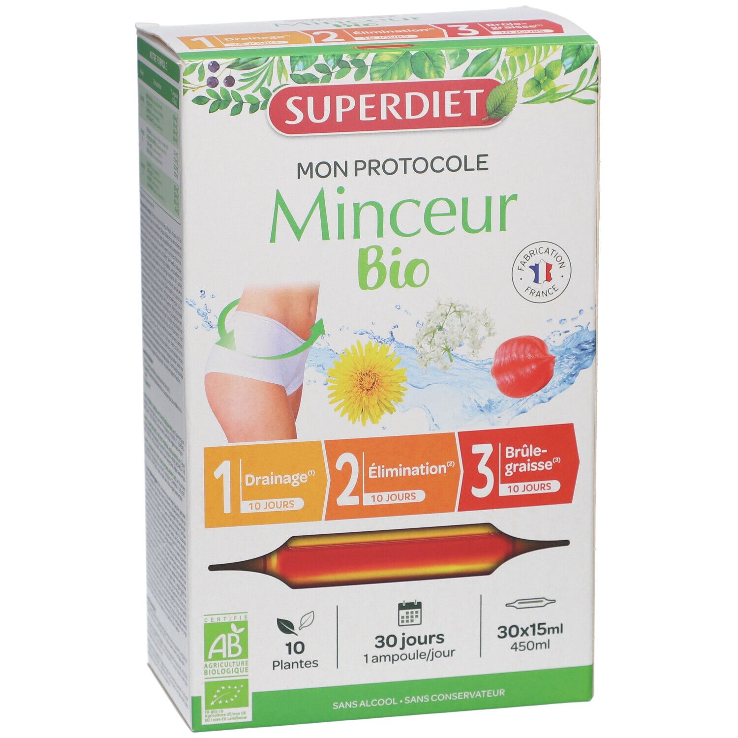 PROTOCOLE MINCEUR BIO - 30 ampoules de 15ml
