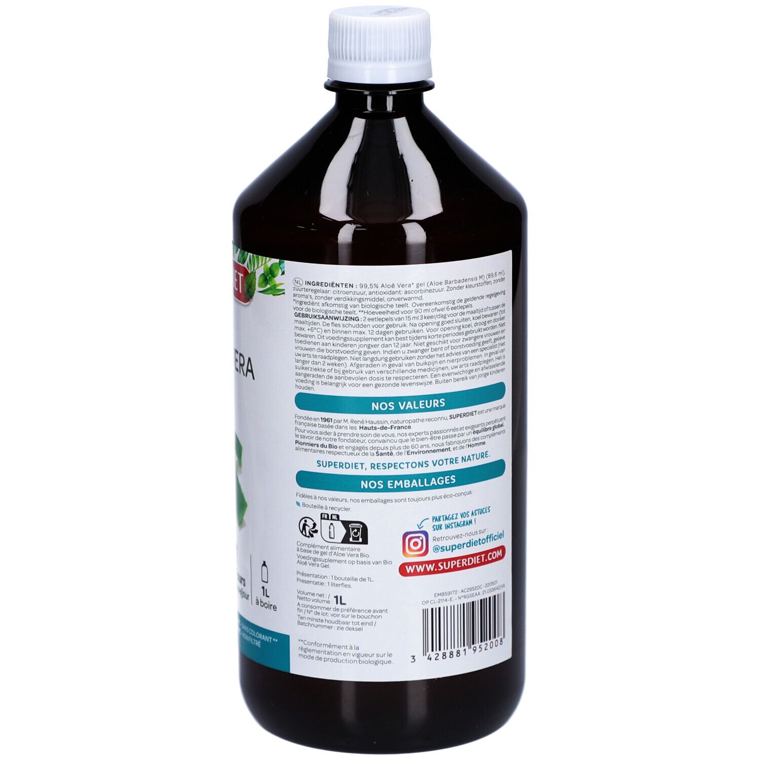 GEL D'ALOE VERA BIO - 1L